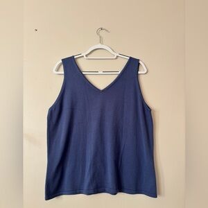 Blue White Stag Knit Tank Top